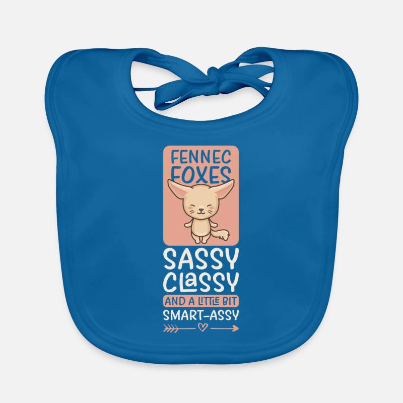 Doux cadeau de renard du désert pour les filles - Bavoir bio Bébé - bleu paon