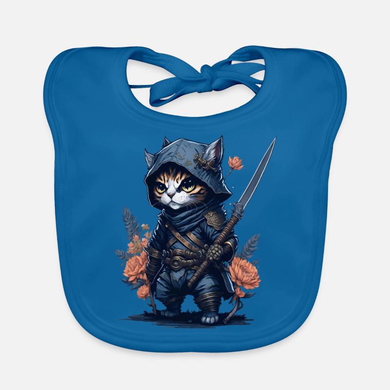 Mach dich bereit für Action mit der Ninja-Katze Baby Bio-Lätzchen