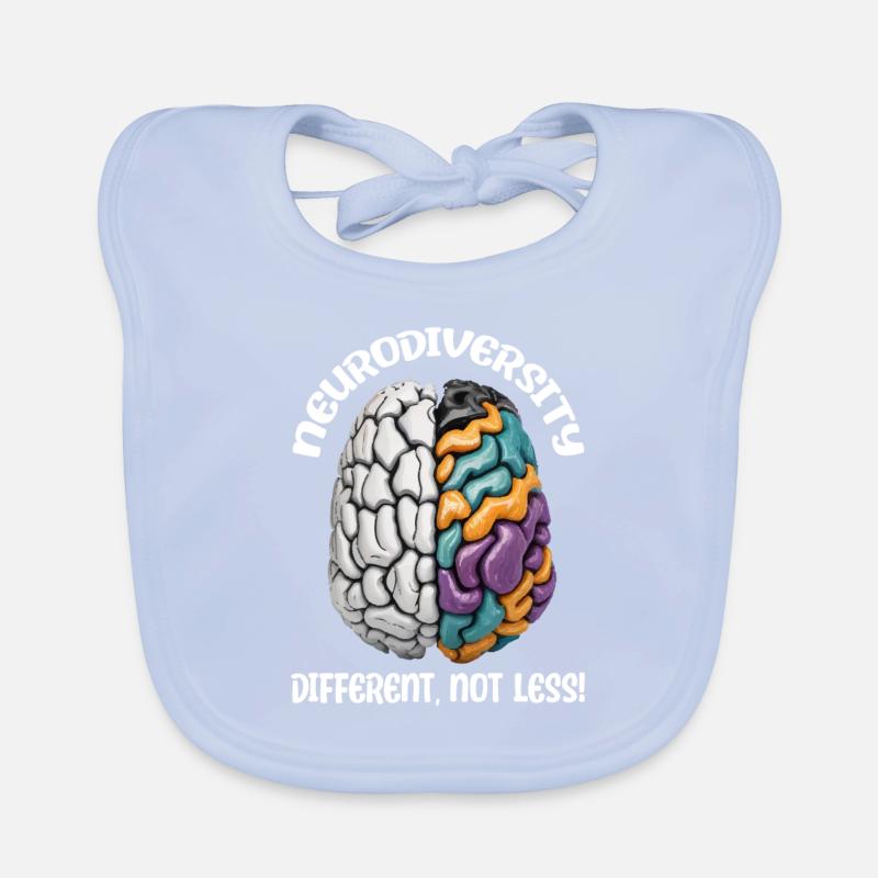 "Different, Not Less" Neurodiversity Organic Baby Bibs