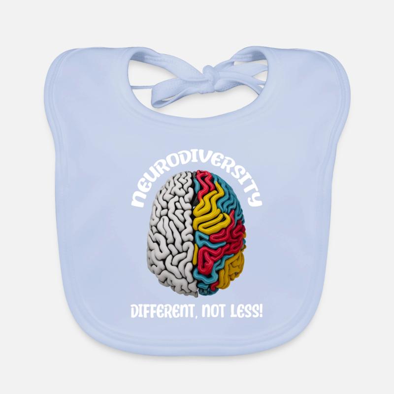 "Different, Not Less" Neurodiversity Organic Baby Bibs