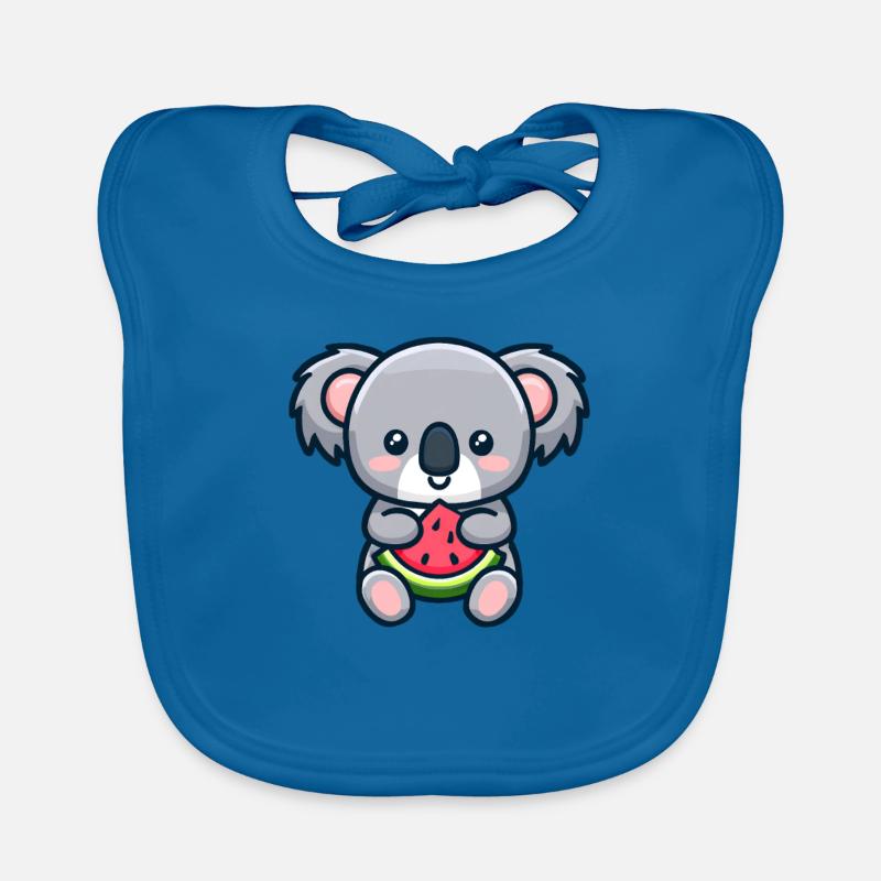 Le koala sucré mange de la pastèque rouge Bavoir bio Bébé