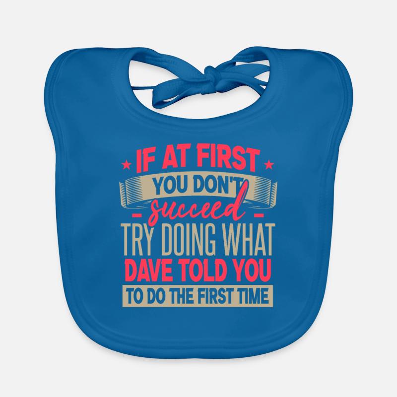 Funny Dave Name Gift Organic Baby Bibs