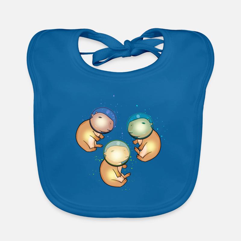 Capybara Gift Astronaut Space Capybara Organic Baby Bibs