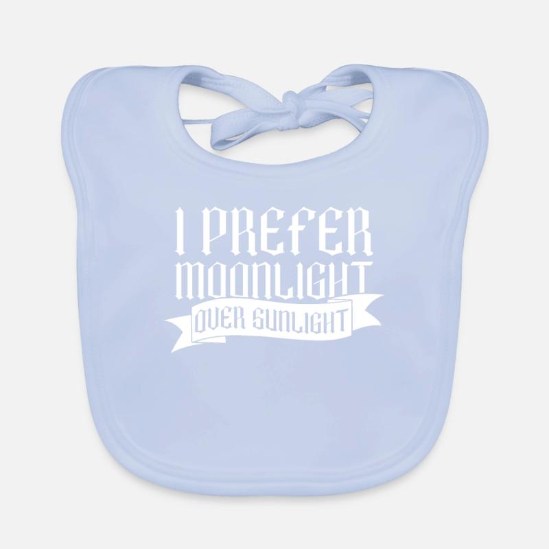 Moonlight before sunlight - Moontan Gothic Goth Organic Baby Bibs