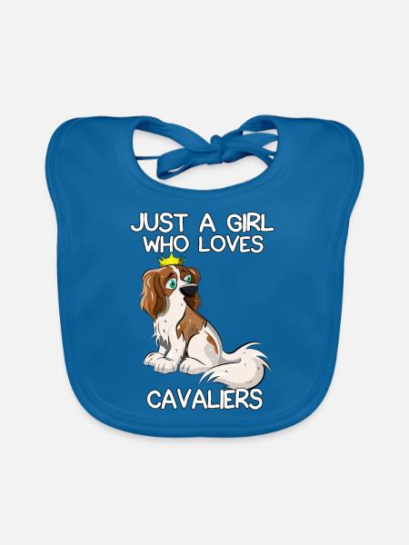 Just A Girl Who Loves Cavaliers - Organic Baby Bibs - peacock-blue - Front