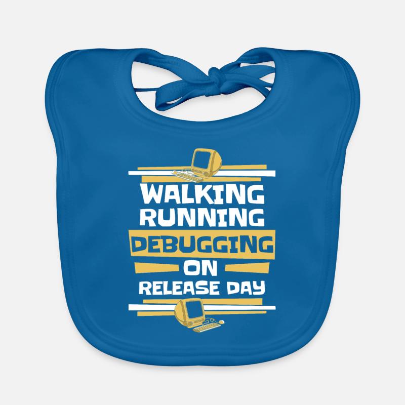 Walking Running Debugging Release Day Coder Bavoir bio Bébé