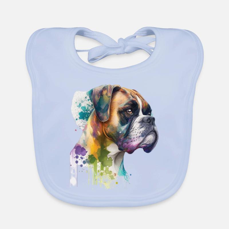 Deutscher Boxer Hund Wasserfarbe Design Baby Bio-Lätzchen