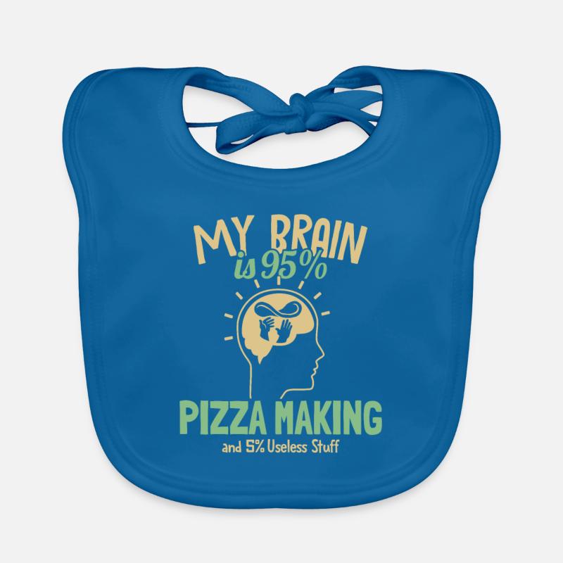My Brain is 95% Pizza Making Pizza Pizzablech Baby Bio-Lätzchen