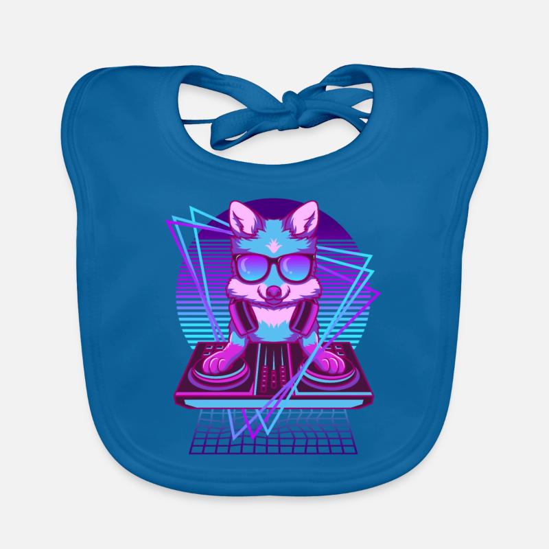 Music: Techno, Fuchs, Vaporwave, DJ, Rotfuchs Organic Baby Bibs