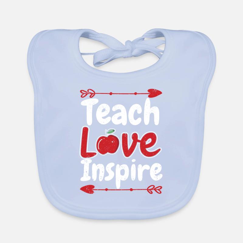 Teaching Love Inspire Teaching School Kindergarten Organic Baby Bibs