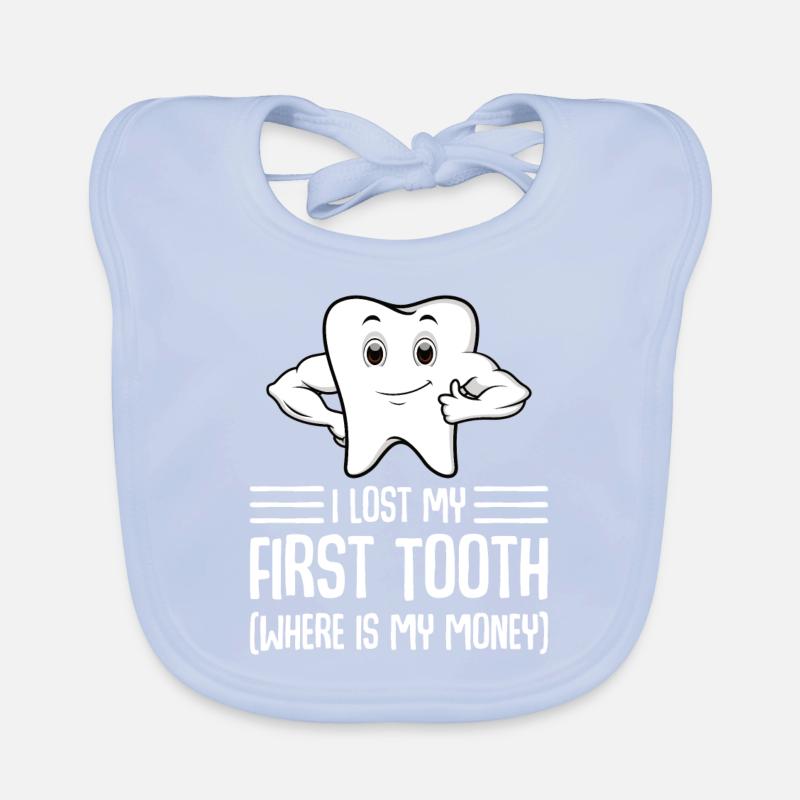 I lost my first tooth Milk tooth Organic Baby Bibs