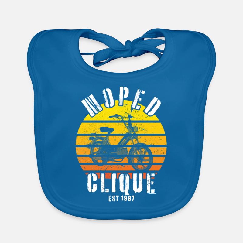 Moped Clique Scooter Mokick Two-Wheeler Driver 1987 Organic Baby Bibs