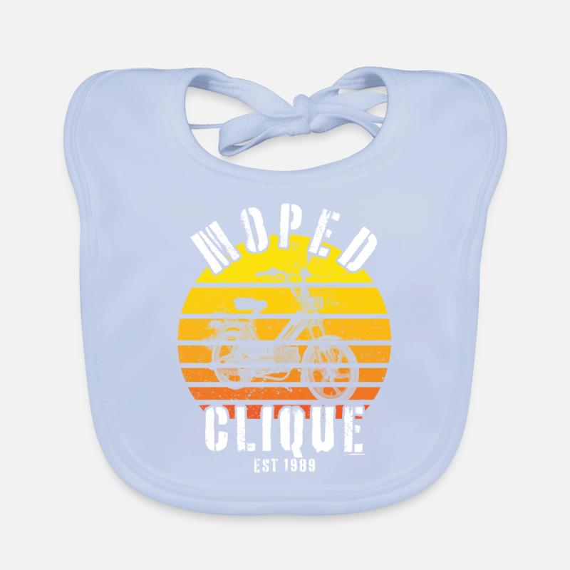 Moped Clique Scooter Mokick Two-Wheeler Driver 1989 Organic Baby Bibs