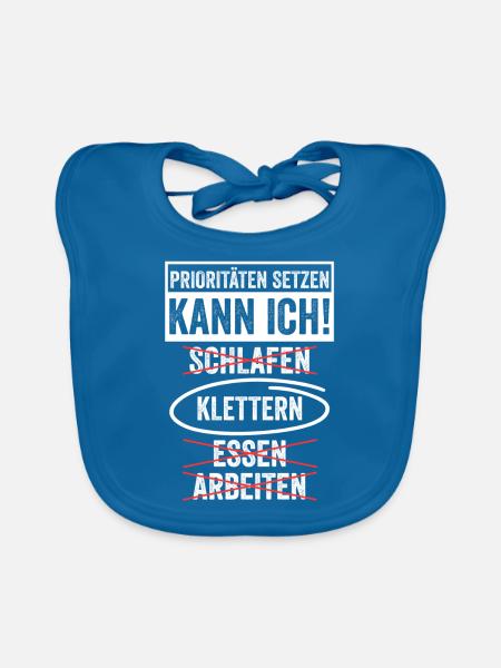 Bergsteigen Bouldern Klettern Kletterer - Baby Bio-Lätzchen - Pfauenblau