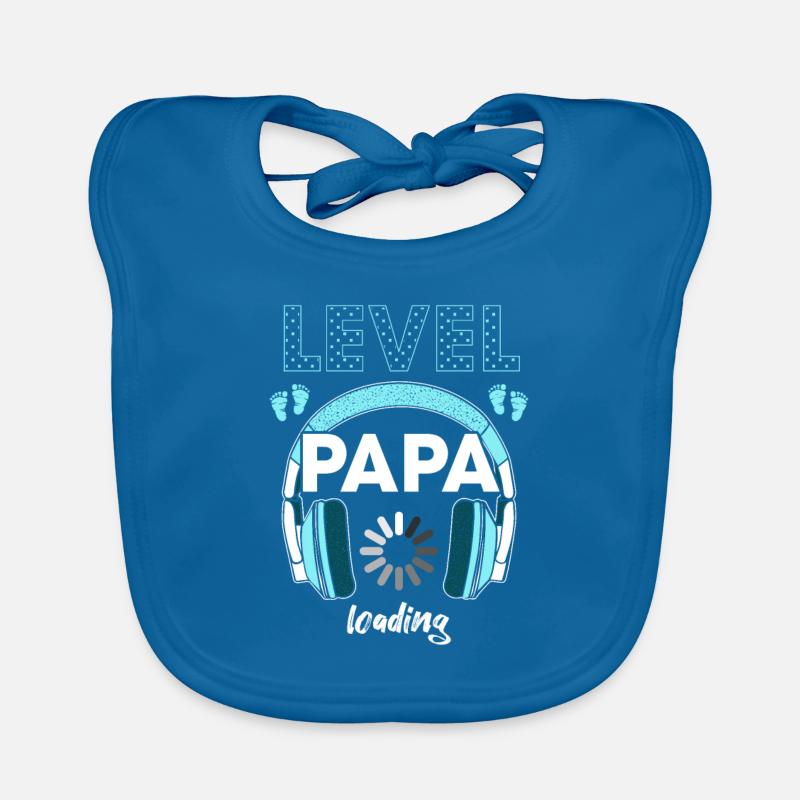 Level PAPA Loading Gamer Werdender Gamer Papa Baby Bio-Lätzchen