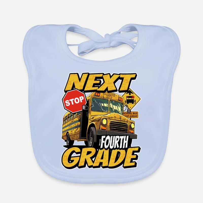 Next stop: 4th grade - school bus Organic Baby Bibs