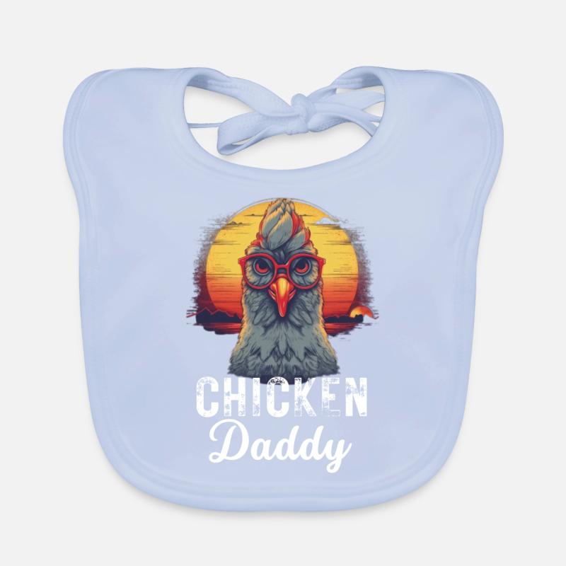 Hühner Daddy Bauer Vatertag Geschenk Retro Huhn Baby Bio-Lätzchen