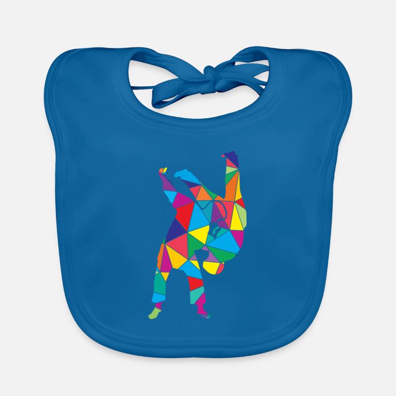 Low Poly Kampfsport Polygon Judo - Baby Bio-Lätzchen - Pfauenblau