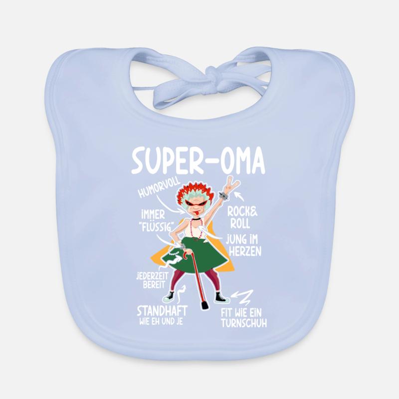 Anatomie eines Super Oma Großmutter Omi Baby Bio-Lätzchen