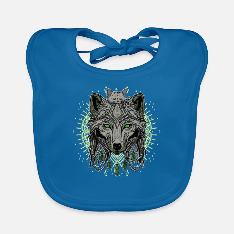 Wolf Wolf Und Eine Katze Baby Bio-Lätzchen