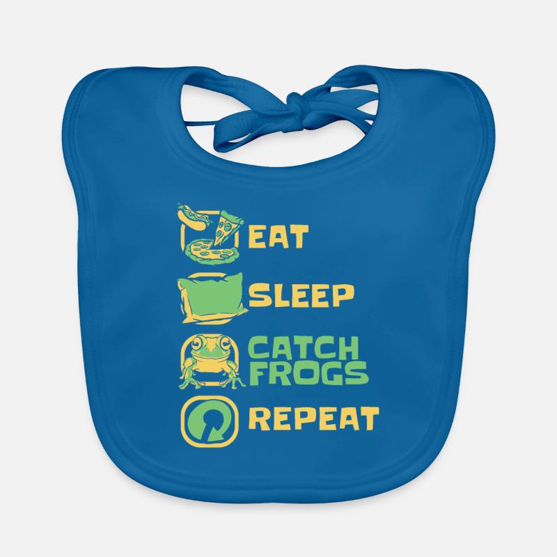 Eat Sleep Catch Frogs Repeat Toad Tadpole Organic Baby Bibs