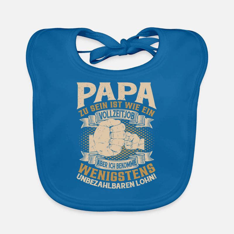 Papa Vatertag 2023 Spruch Geschenkidee Baby Bio-Lätzchen