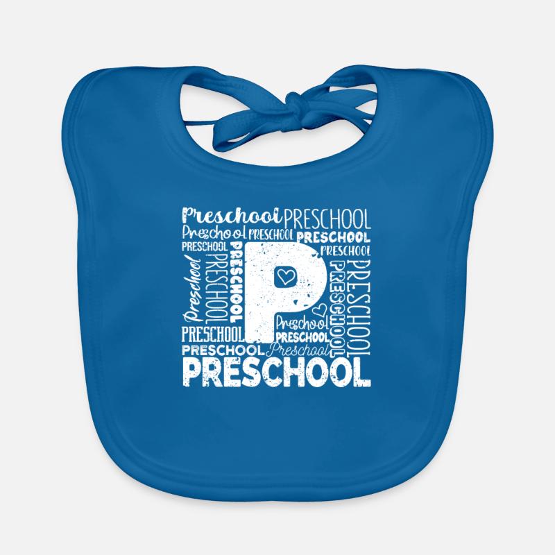 Tie Dyeing Preschool Typography Team Pre-K Organic Baby Bibs