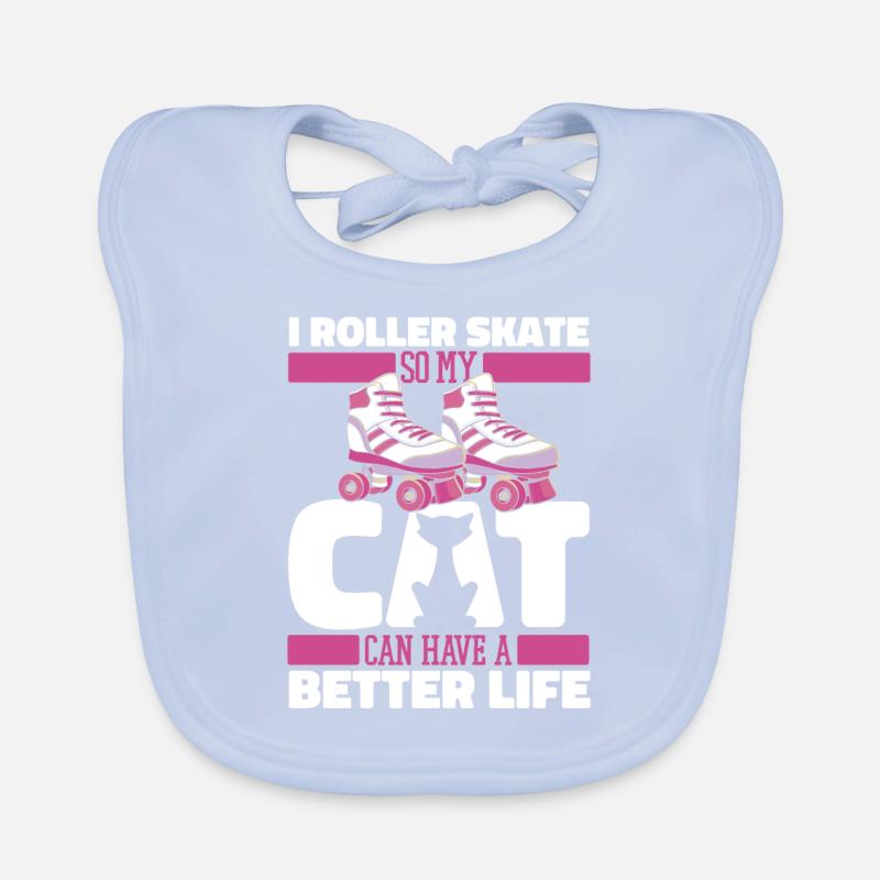 Roller skates Roller skating cat Organic Baby Bibs