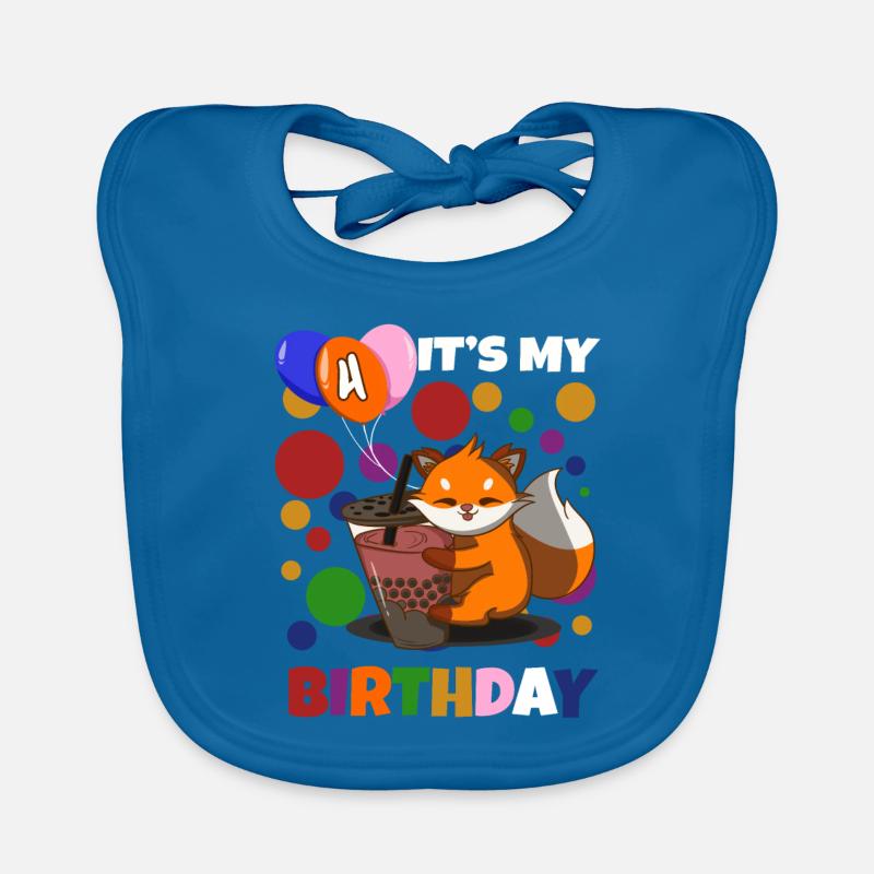 4e anniversaire Fox Bavoir bio Bébé