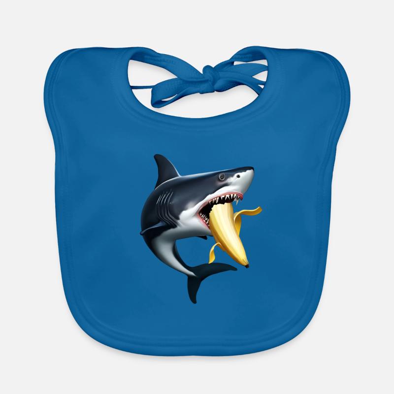 Shark eats banana Organic Baby Bibs
