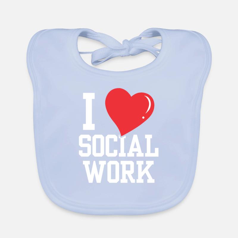 I love social work, training, social workers Organic Baby Bibs