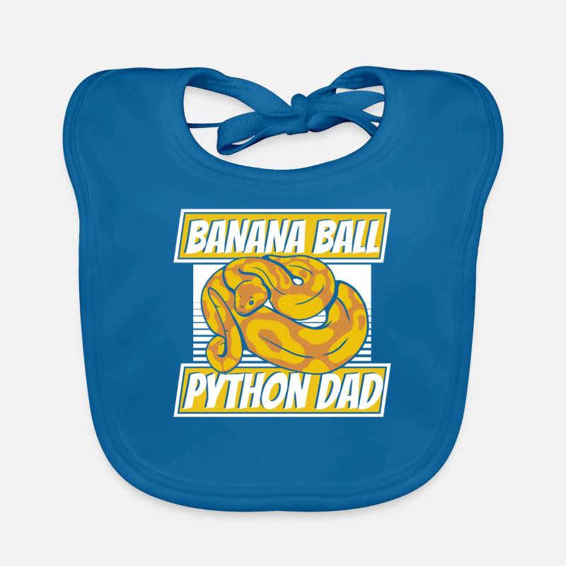 Banana Ball Python Dad Python Schlange Banana - Baby Bio-Lätzchen - Pfauenblau