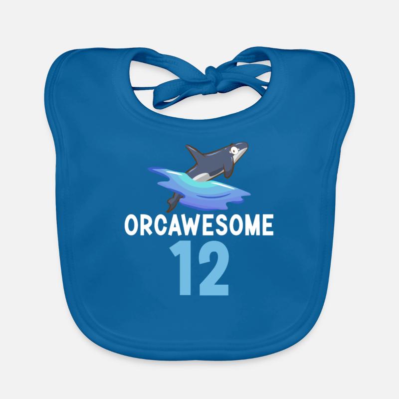 Orca Wal Geschenke - Baby Bio-Lätzchen - Pfauenblau