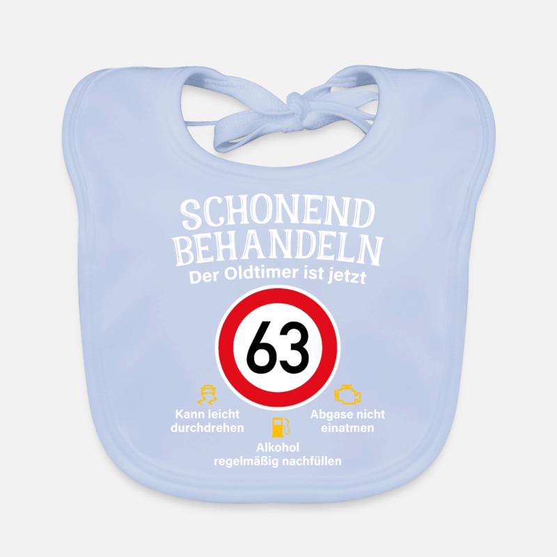 63. Geburtstag Schonend Behandeln Oldtimer Ist 63 Baby Bio-Lätzchen