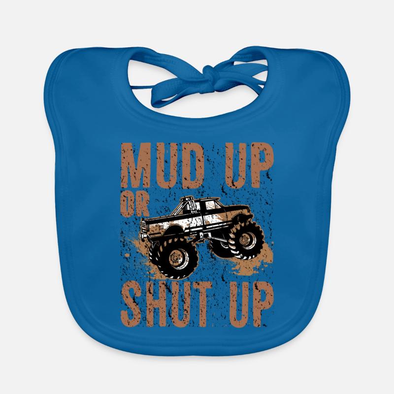 Mudder Gift Mud Up or Shut Up Mudding Humor Organic Baby Bibs