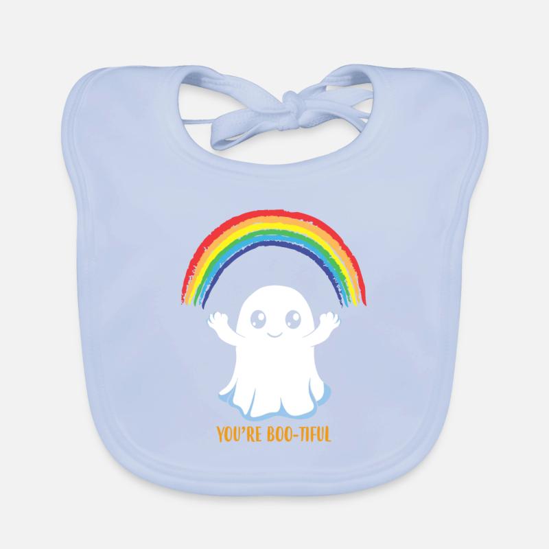 You're Bootiful Ghost Rainbow Ghost Organic Baby Bibs
