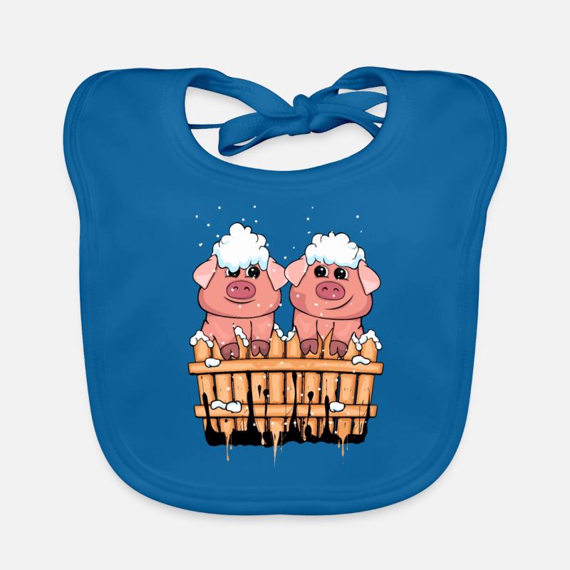 Christmas Pigs Gift Child Winter Pig Organic Baby Bibs
