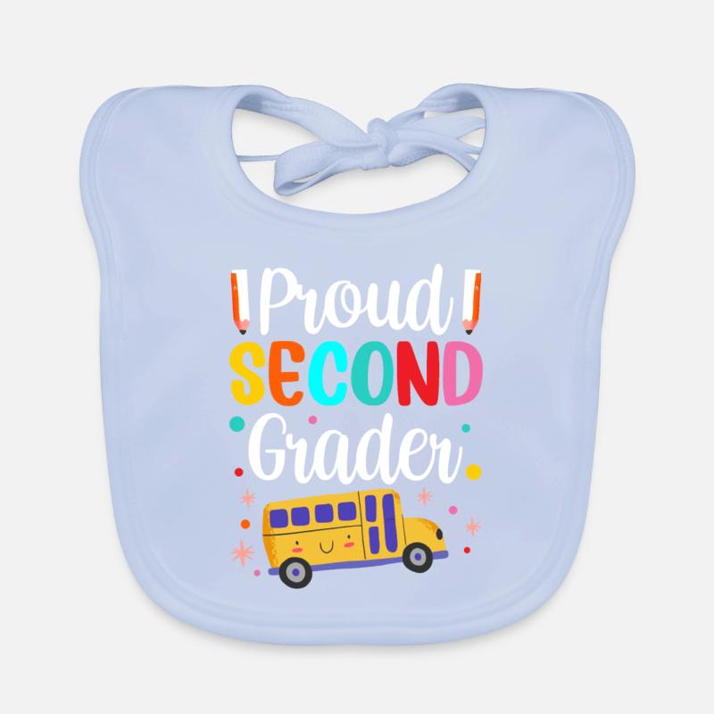 Proud Second Grader Teacher School Second Grade Organic Baby Bibs