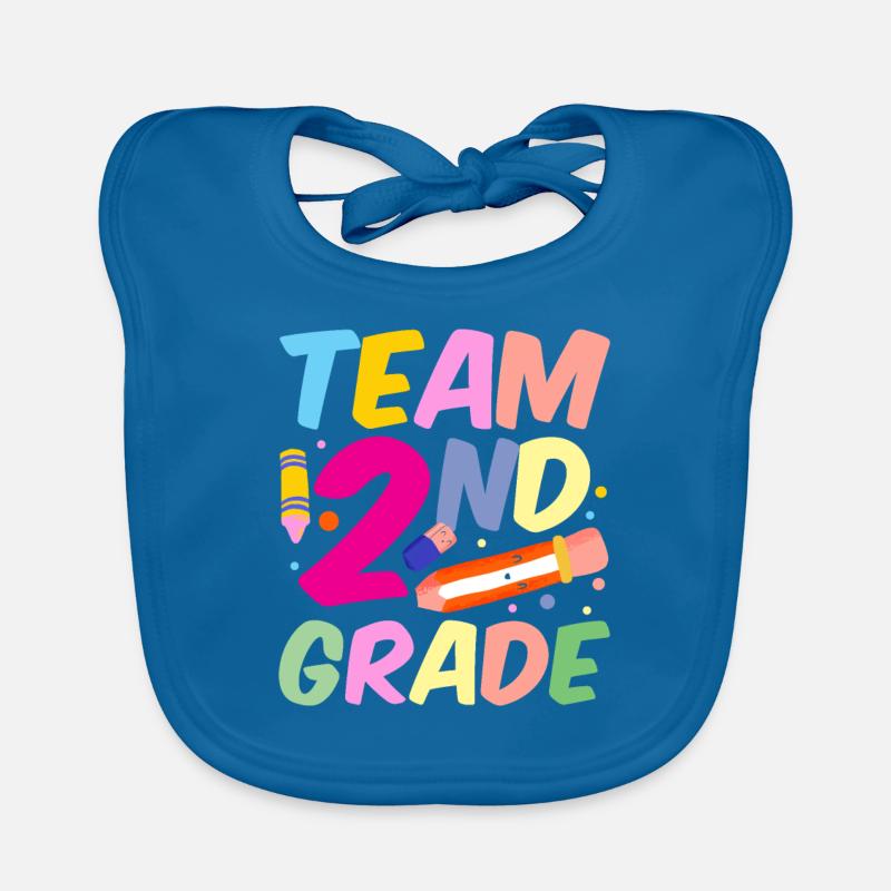 Team Second Grade Teacher Second Grader School Organic Baby Bibs