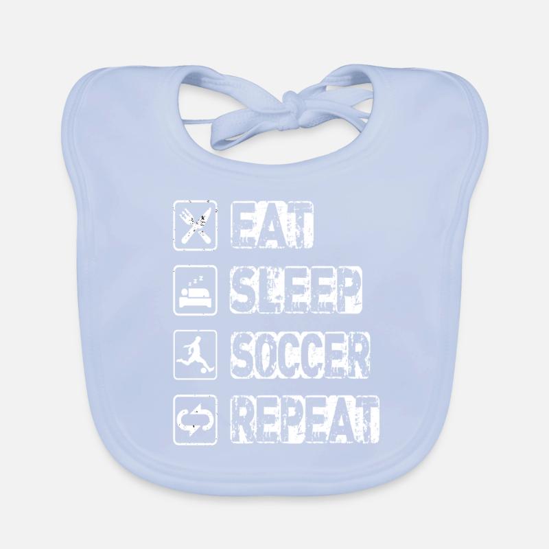 Eat Sleep Soccer Repeat Baby Bio-Lätzchen