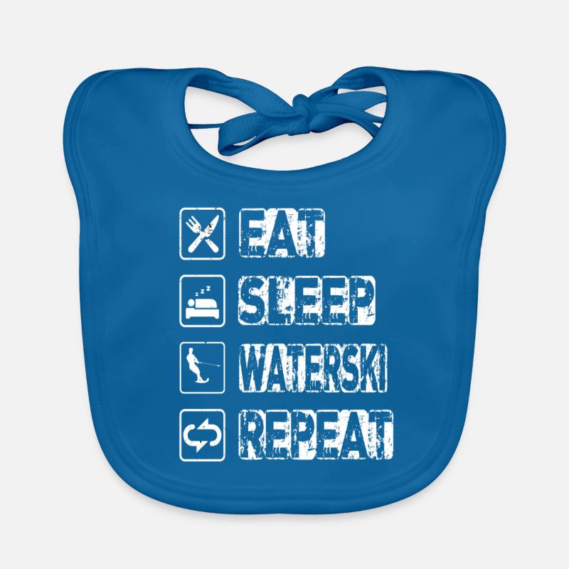 Eat Sleep Waterski Repeat Organic Baby Bibs