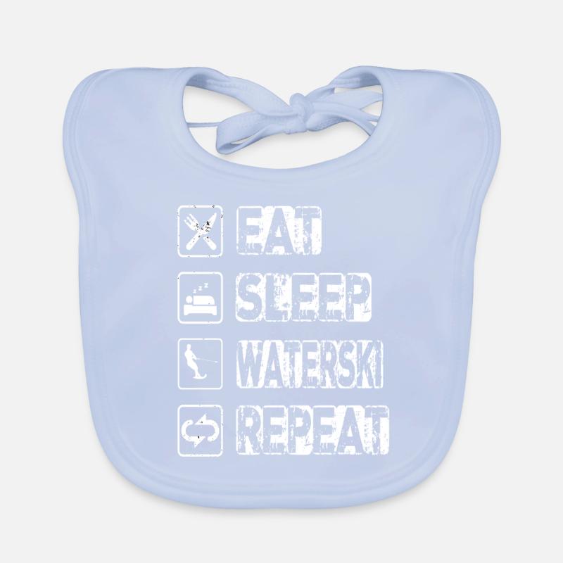 Eat Sleep Waterski Repeat Organic Baby Bibs