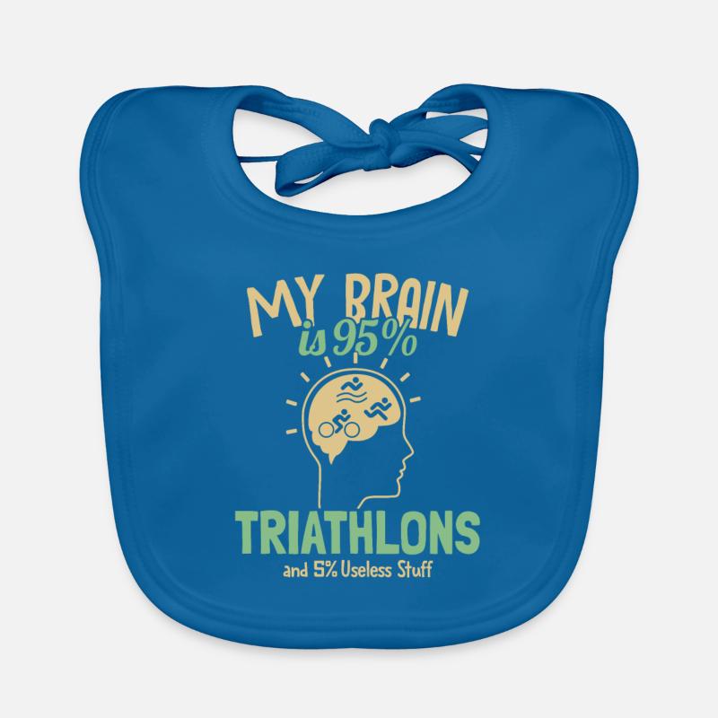 Mon cerveau est composé à 95% de triathlons Triathlète Entraînement Bavoir bio Bébé
