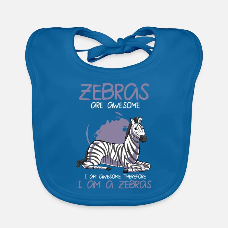 Zebra - Baby Bio-Lätzchen - Pfauenblau