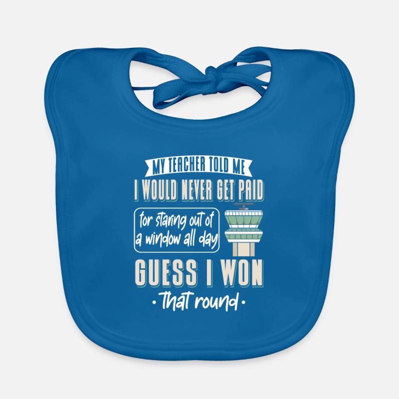 Air Traffic Controller Organic Baby Bibs