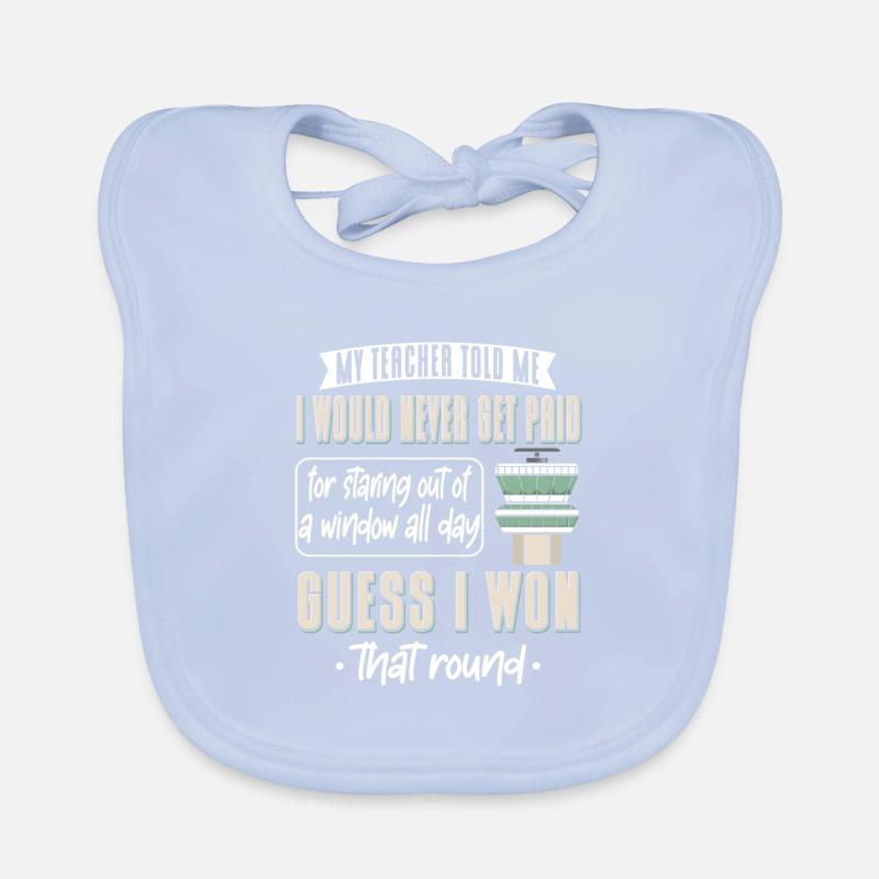 Air Traffic Controller Organic Baby Bibs