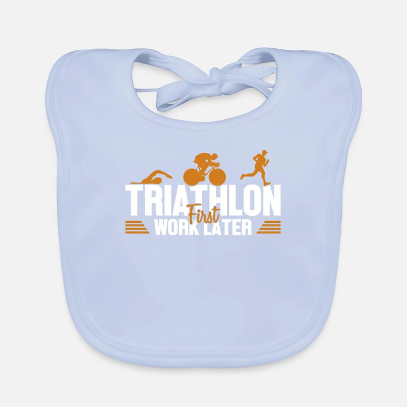 Triathlon First Work Later Triathlete Training Organic Baby Bibs