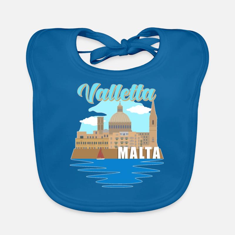 Valletta Malte Souvenir - Bavoir bio Bébé - bleu paon