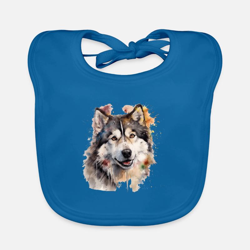 Alaskan Malamute Organic Baby Bibs
