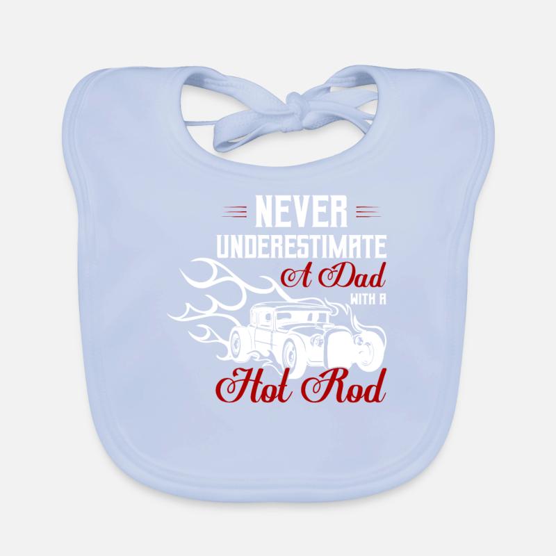 Never Underestimate A Dad With A Hot Rod Retro Baby Bio-Lätzchen